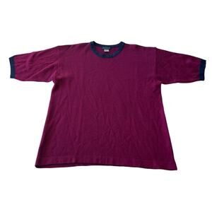 Vtg Y2K 2000s Berry Short Sleeve Knit Sweater Wool Blend Sz S Preppy